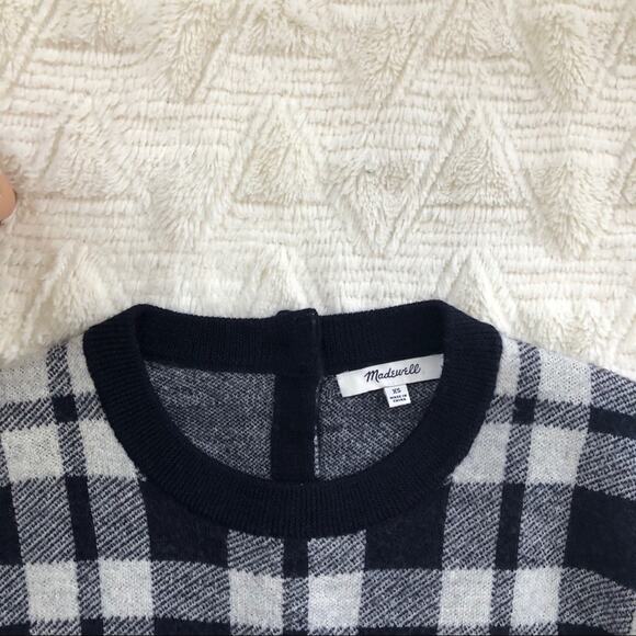 Madewell Plaid Button-Back Merino Wool Sweater - Picture 4 of 6